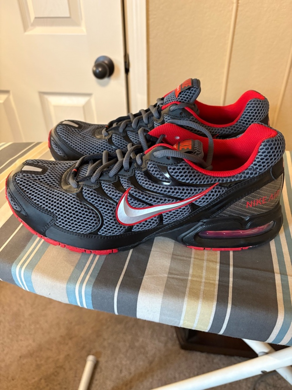 Nike Grey and Red Men's Air Max Torch 4 Running Shoes